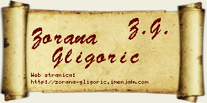 Zorana Gligorić vizit kartica